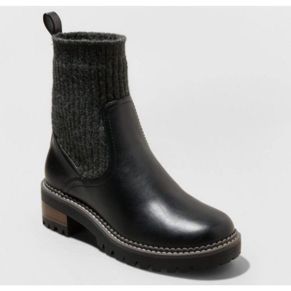 Universal Thread Shoes - Universal Thread Daphne Block Heel Sock Boots Memory Foam Size 9